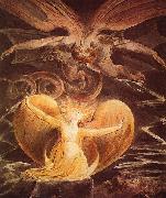 William Blake Der grobe Rote Drache und die mit der Sonne bekleidete Frau oil